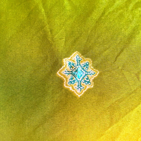 Ombre silk border printed wrap skirt with beading - Picture 8 of 10